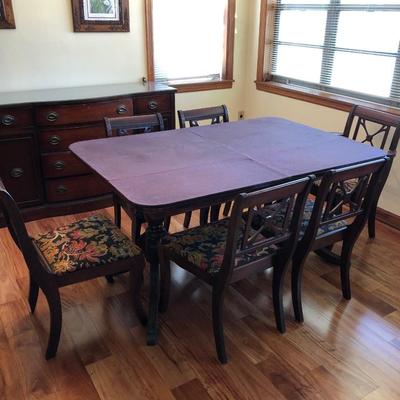 Drexel dining room table and chairs