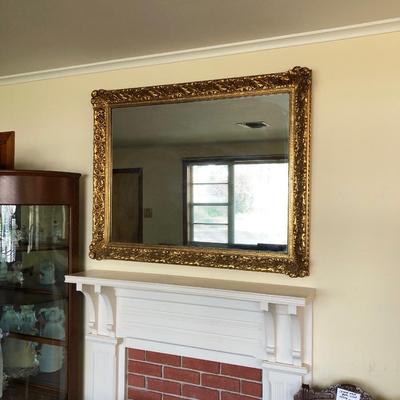 Wow! Antique gilded wood mirror