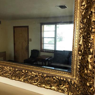 Wow! Antique gilded wood mirror