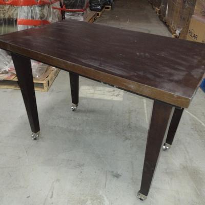 Wood Finish Table on Castors
