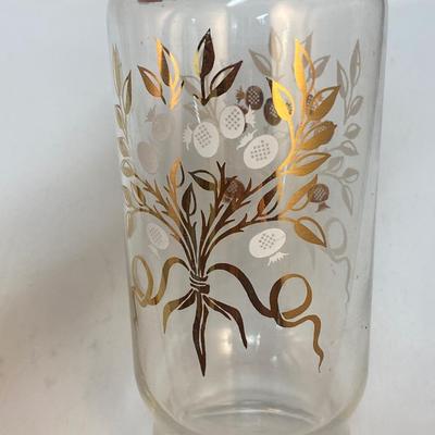 Vintage White & Gold Pineapple Print Apothecary Jar