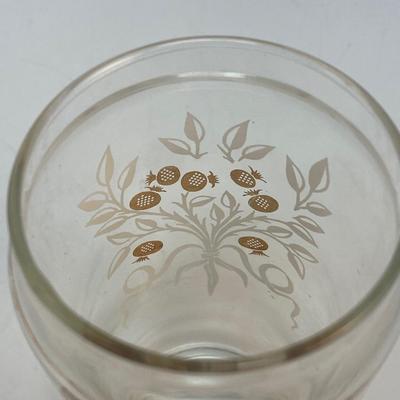 Vintage White & Gold Pineapple Print Apothecary Jar
