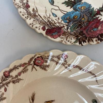 Lot of 5 Clarice Cliff Dinnerware Harvest Floral Bread Plates