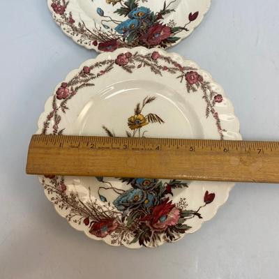 Lot of 5 Clarice Cliff Dinnerware Harvest Floral Bread Plates