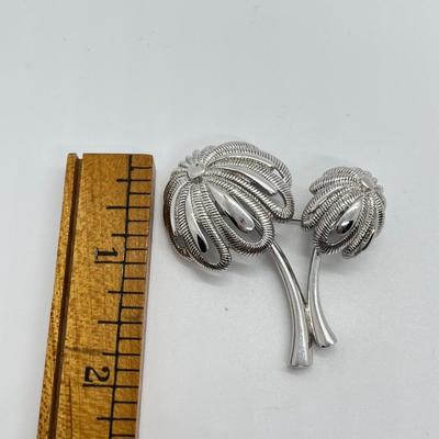 LOT 23: Six Silvertone Pins/Brooches Monet and More