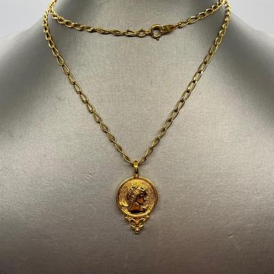 LOT 46: Goldtone Necklaces With Pendants