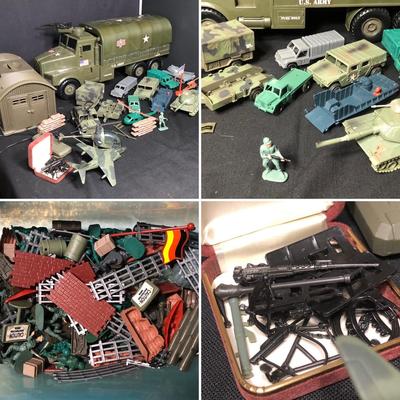 LOT 156M: Hasboro GI Joe Truck & Collection of Army Toys