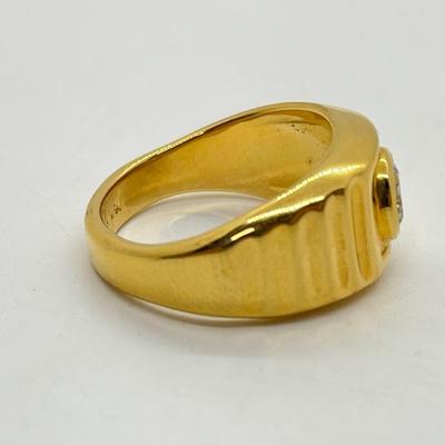 LOT 210: 18K HGE (Gold Plated) Size 10 CZ Men's Ring