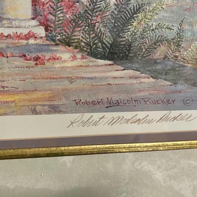 Framed Plantation Porch Scene Art Piece