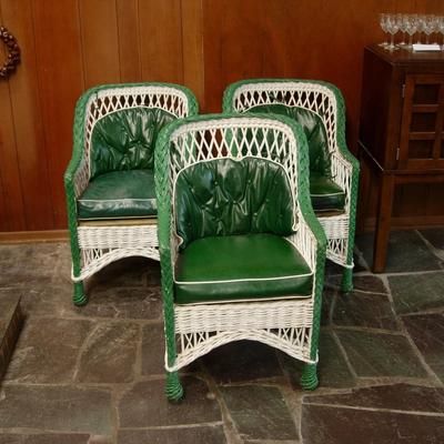 Set Of 3 Heavy rattan Chairs