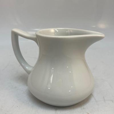 Vintage Retro White Ceramic Porcelain Cream Pitcher