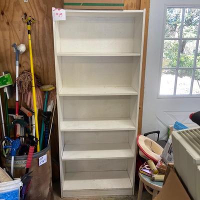 1919 White Pressed Board Shelving Unit