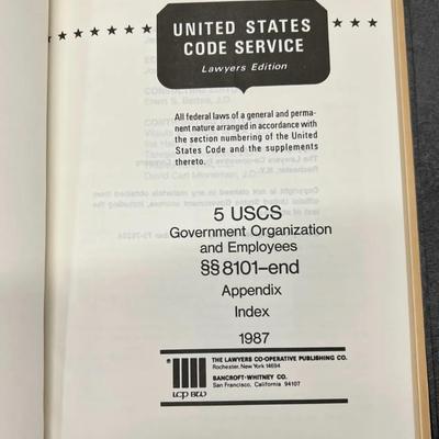 United States Code Service Black Decorative Staging Law Books