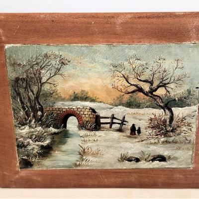 Lot #131  Small Antique Painting - Dated 1890, Maine artist