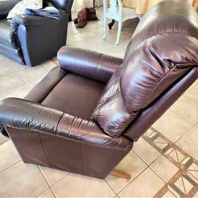 Lot #133  Lazy-Boy Recliner - Brown Leather - good condition