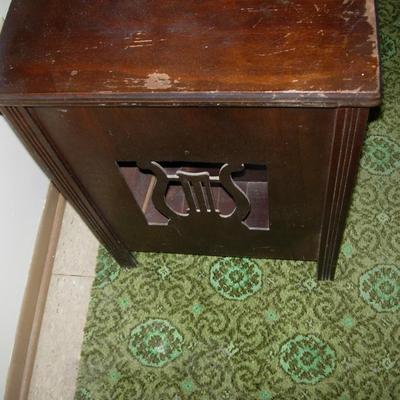 Antique Carved Lyre side table