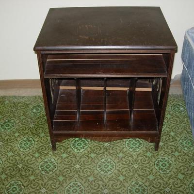 Antique Carved Lyre side table
