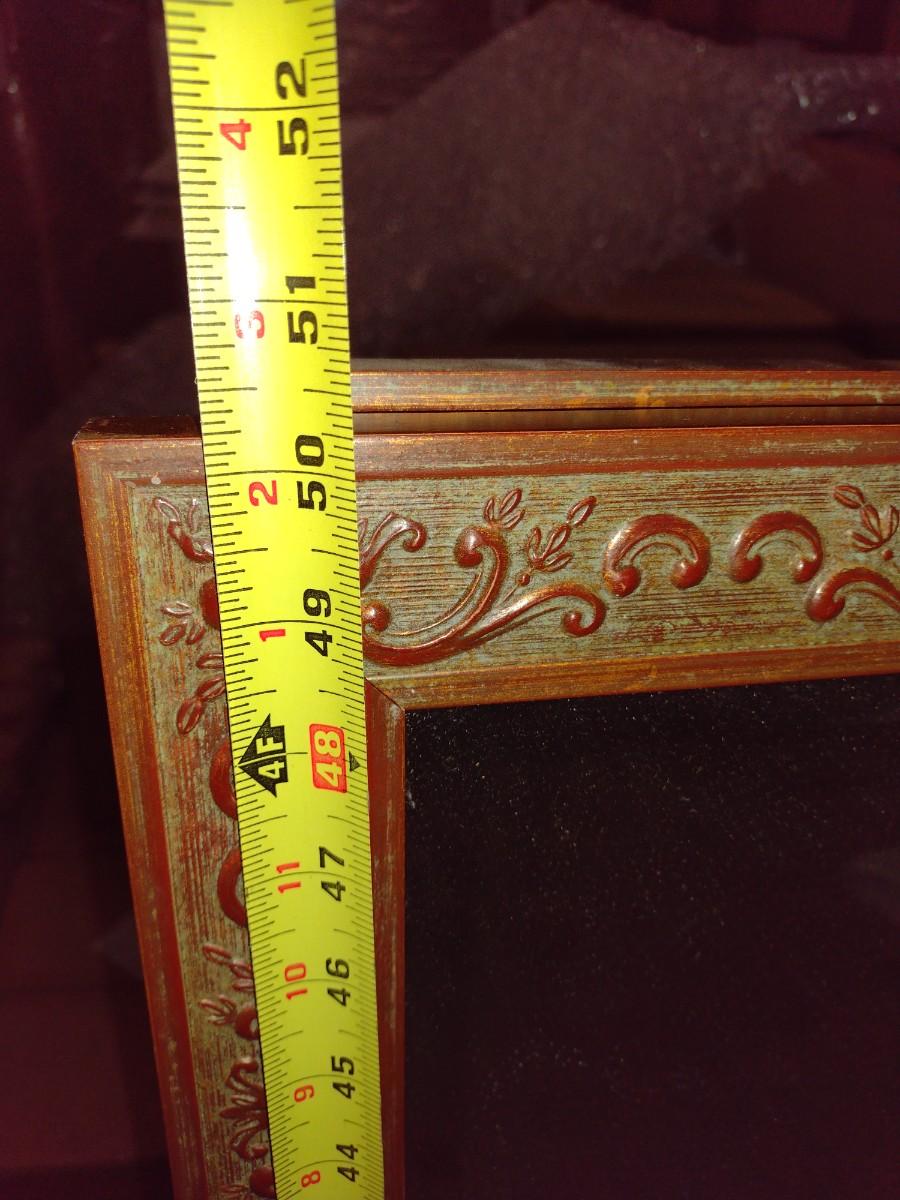 Large Beveled Glass Wall Mirror Brown with Antique Green Frame