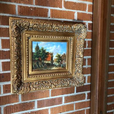 Wow! Oil on wood canvas in gold frame