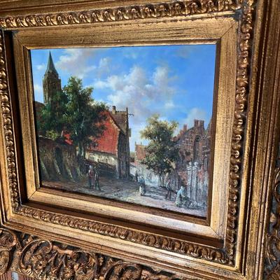Wow! Oil on wood canvas in gold frame