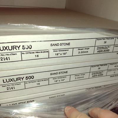 15 Boxes Luxury 500 Vinyl Floor Tiles Sandstone 40 sq. ft. per Box New