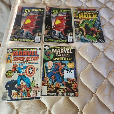 lot of 5 Vintage Comic Books Hulk Superman