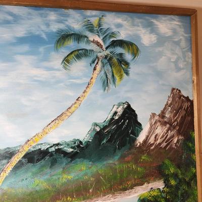 Hawaii Tiki Bar Oil Painting 31x24