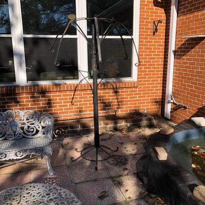 Large wrought iron 8 arm hanging plant holder