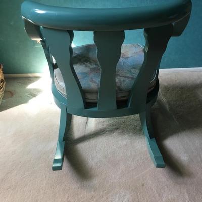 80's lacquered rocking chair with cushion seat