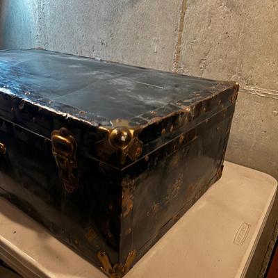 Old Metal Trunk Blue 