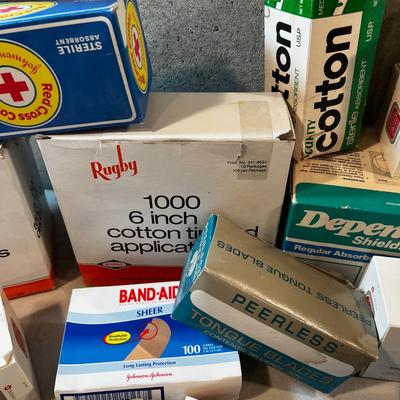 First Aid Items; Cotton Applicators, Gloves, Surgical Tape
