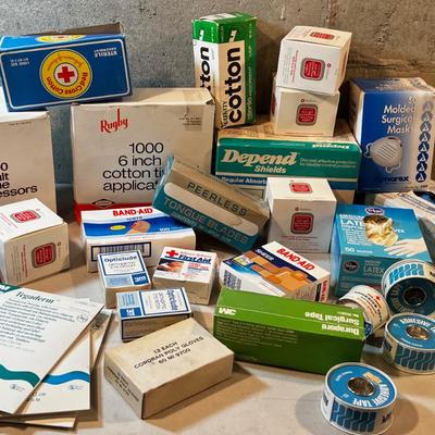 First Aid Items; Cotton Applicators, Gloves, Surgical Tape