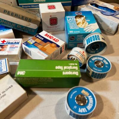 First Aid Items; Cotton Applicators, Gloves, Surgical Tape