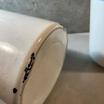 2 Enamel Pails WHITE 