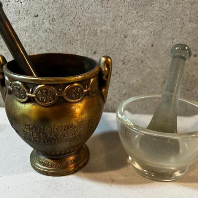 Bronze and Glass Mortar & Pestle 