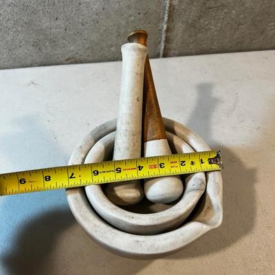 2 Larger Ceramic Mortar & Pestle 