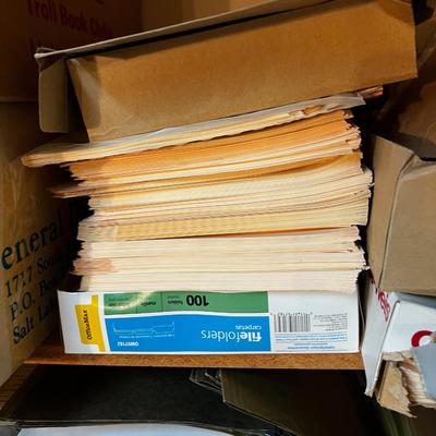2 Shelves of legal Pads, File Folders, Clips Boards etc.