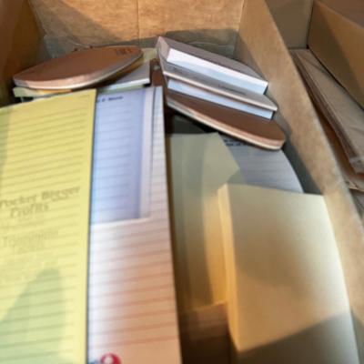 2 Shelves of legal Pads, File Folders, Clips Boards etc.