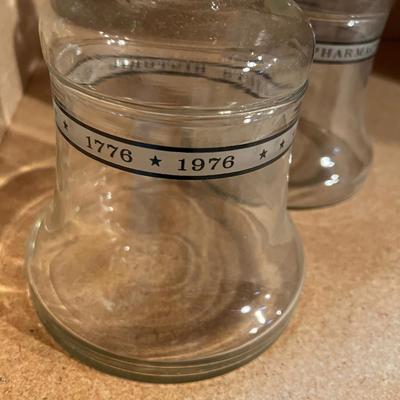 2 Pharmacy Bell Covered Jars Bicentennial 