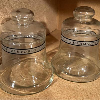2 Pharmacy Bell Covered Jars Bicentennial 
