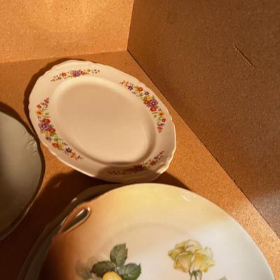 Shelf full of Mixed China; Tea cup, Cream & Sugar Plates etc.