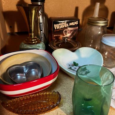 Mixed lot of Glass, Jars, Travel Mugs and Vase
