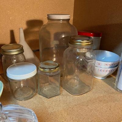Mixed lot of Glass, Jars, Travel Mugs and Vase