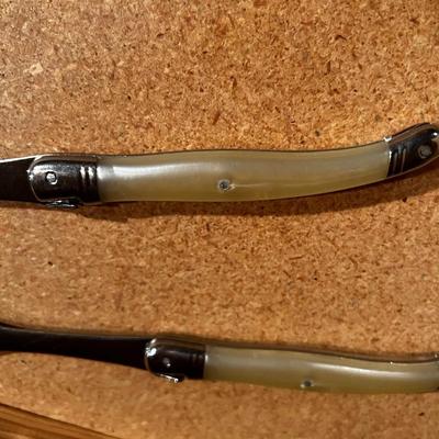 Salad Set Unusual Handles with Wood Storage Tray