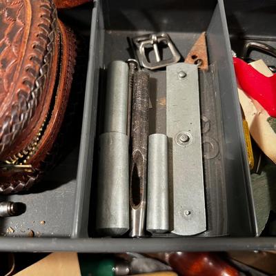 Leather Working Tools and Tool Box 