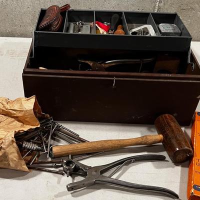 Leather Working Tools and Tool Box 