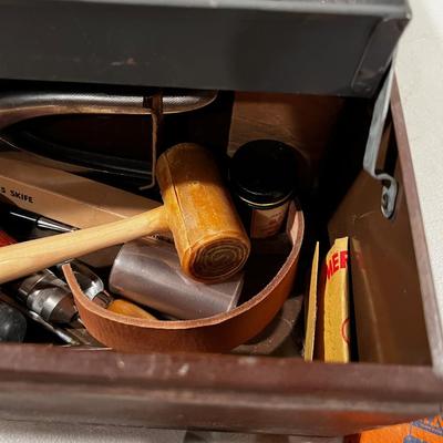 Leather Working Tools and Tool Box 
