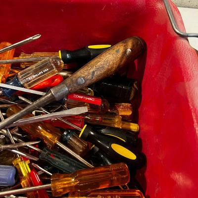Tub Full of Screwdrivers All Types.
