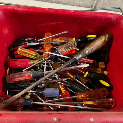 Tub Full of Screwdrivers All Types.