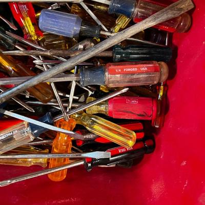 Tub Full of Screwdrivers All Types.